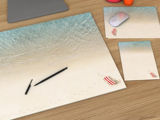 Schreibtischunterlage DIN A2 „Traumurlaub“ – 25 Blatt, Strandmotiv, inkl. Kalender 2025/2026